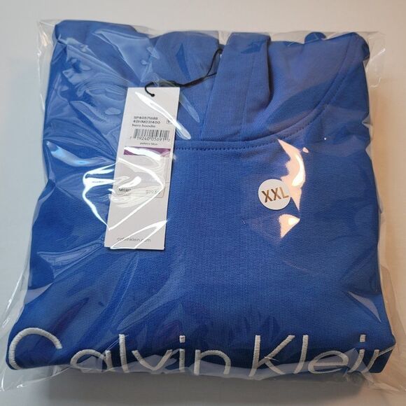 Calvin Klein Men's Relaxed Fit Standard Logo Terry Hoodie - Picture 6 of 6